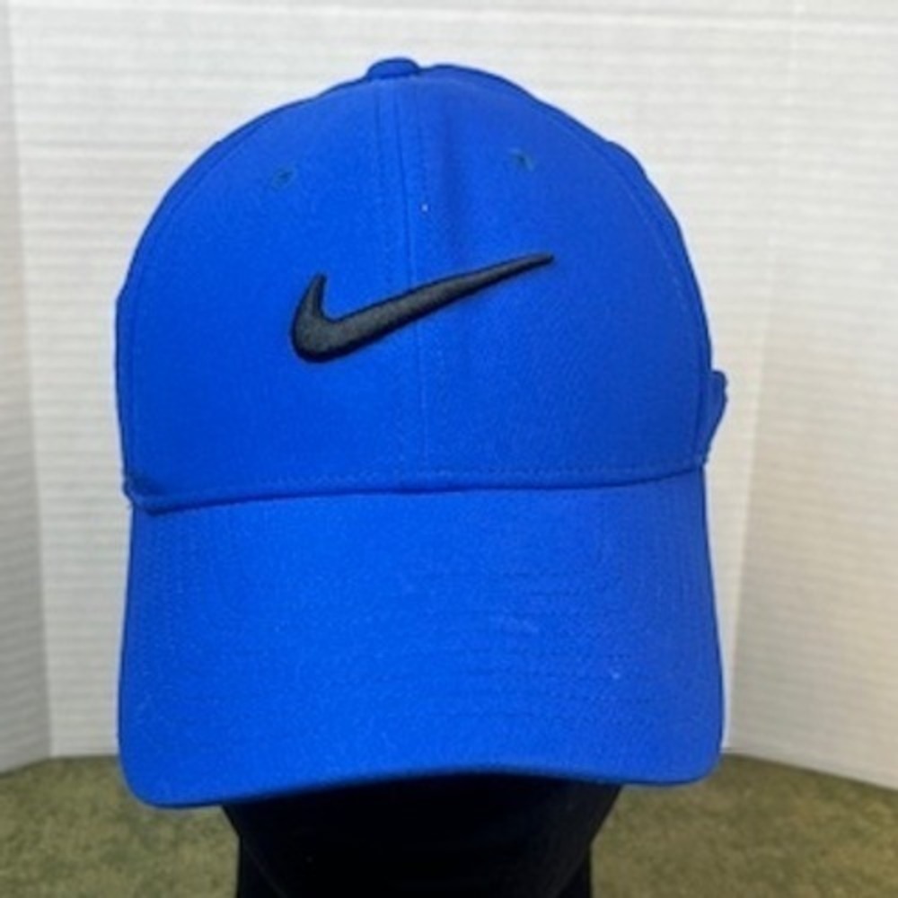 Nike Dri Fit Club Cap Royal Blue Black Swoosh Size S M